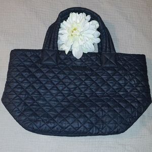MZ WALLACE Metro Tote Black Quilted Oxford Nylon
